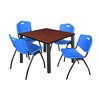 Kee Square Tables > Breakroom Tables > Kee Square Table & Chair Sets, 36 W, 36 L, 29 H, Cherry TB3636CHBPBK47BE